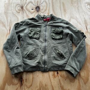 Esprit Kids Khaki Green Full Zip Bomber Jacket - XL (16)